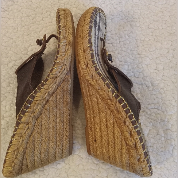 EUC | Burberry Leather Espadrille Thong Wedge Sandals | Size: EU 37 & US 6.5 - Picture 12 of 15